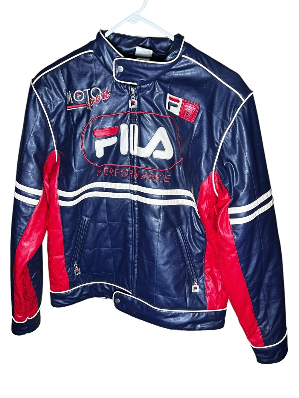 FILA DUCATI Blue Red Motorsport Motorcycle 42” Chest Performance Jacket size 20